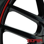 16x7" Black Wheel with Red Ring 5x100mm
