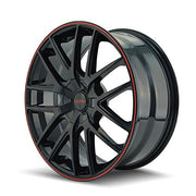16x7" Black Wheel with Red Ring 5x100mm