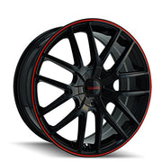16x7" Black Wheel with Red Ring 5x100mm