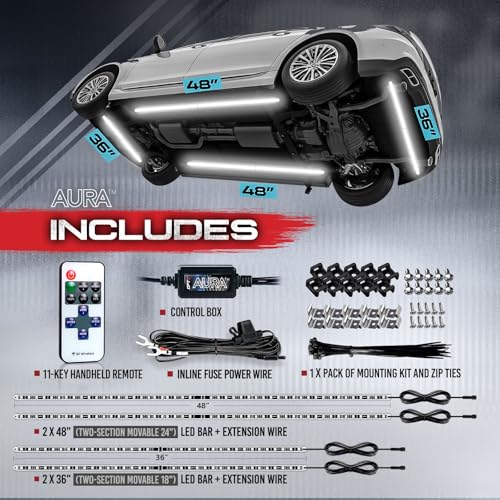 White LED Underglow Light Kit with Remote Control