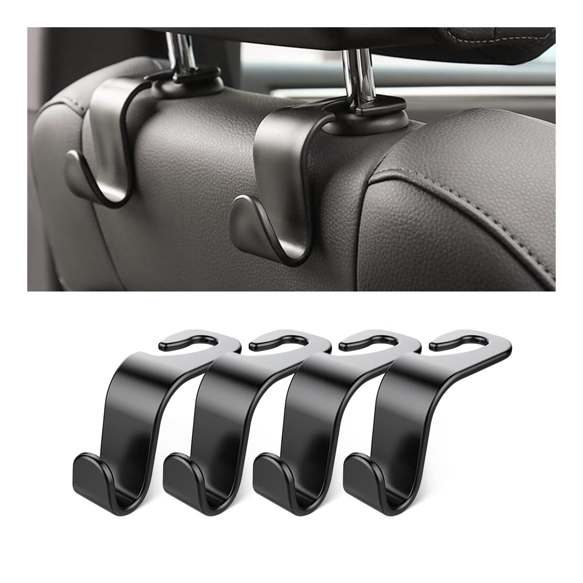 Leather Car Seat Back Hanger Hooks