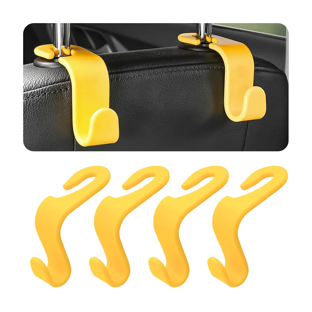 Leather Car Seat Back Hanger Hooks