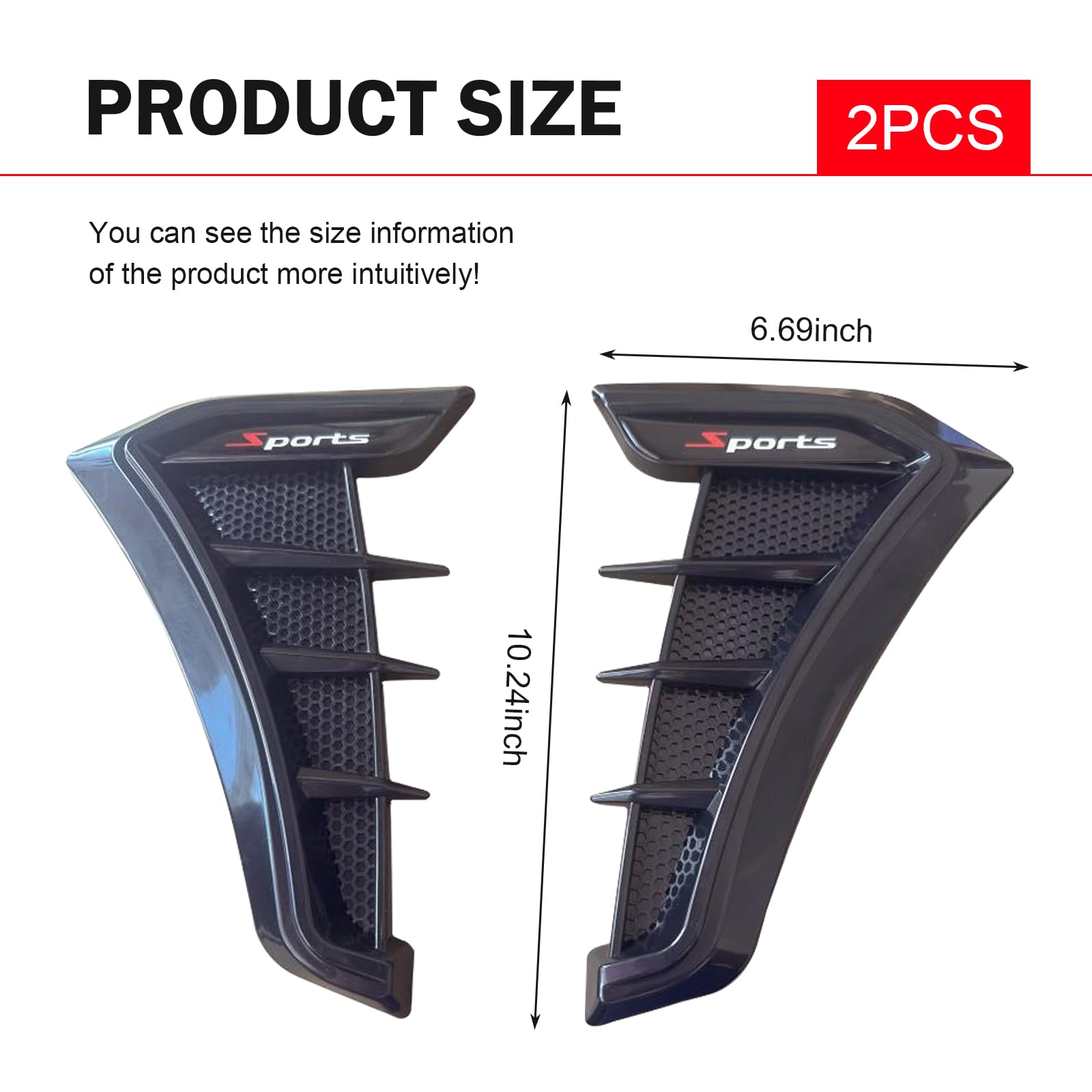 2PCS Universal Shark Gill Fender Side Vents