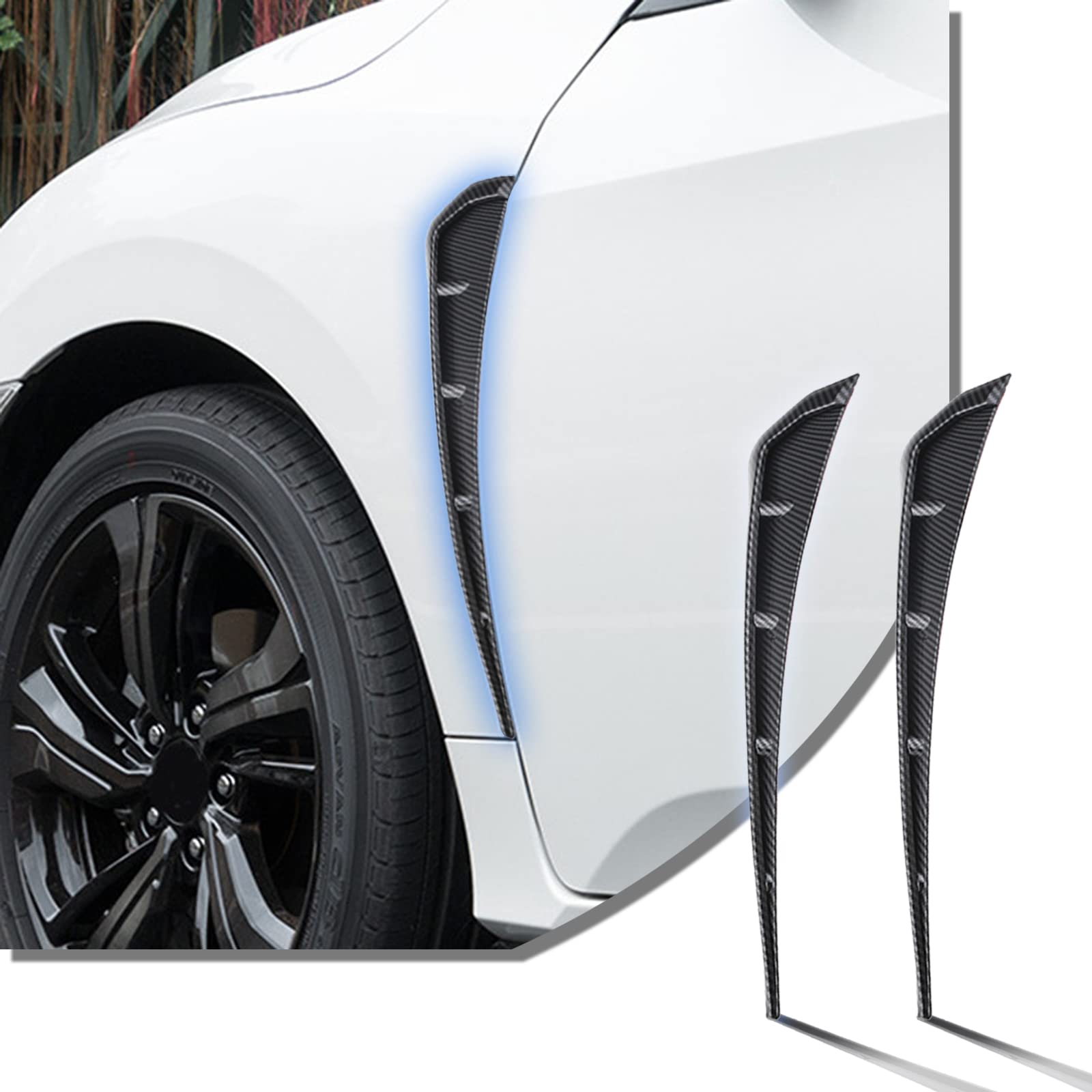2PCS Carbon Fiber Fender Side Vent Stickers
