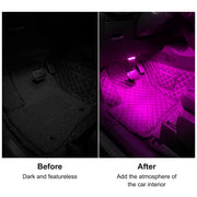 4Pcs Car LED Lights Interior Wireless, 7 Colors Interior Car Lights