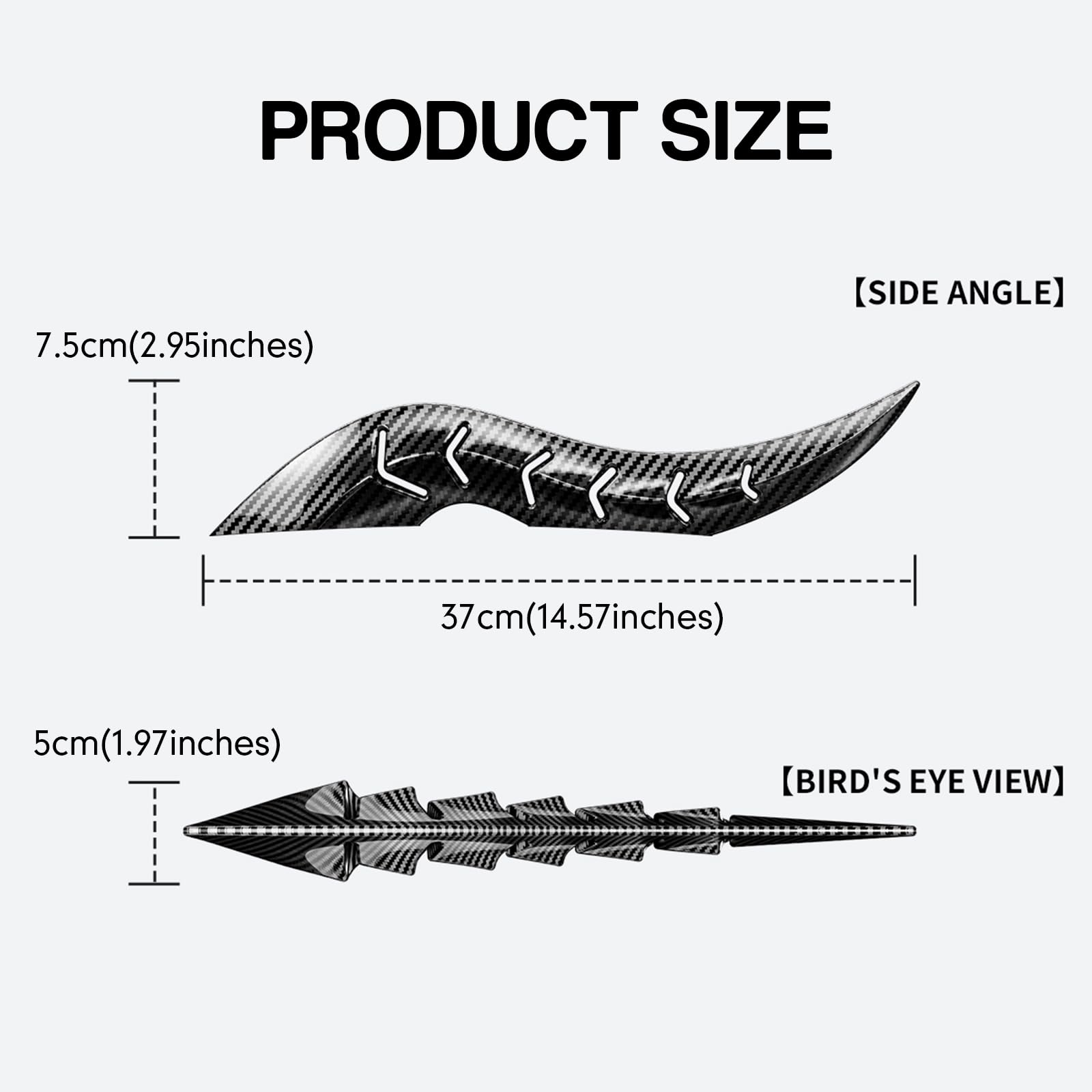 2PCS 3D Dragon Horn Car Roof Decor Kit