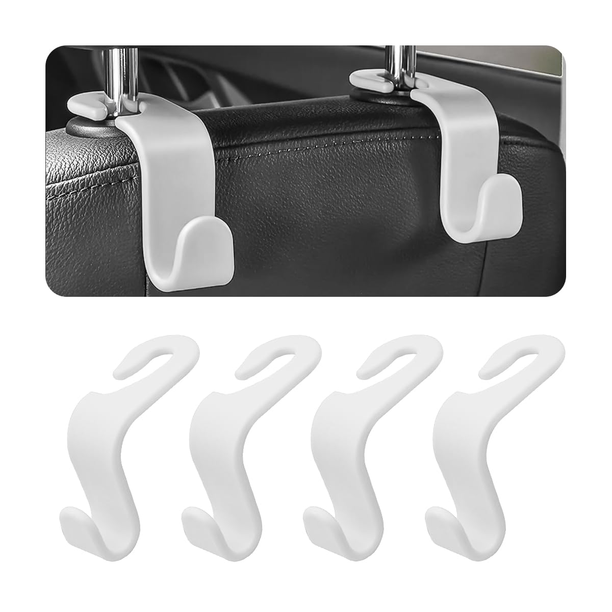 Leather Car Seat Back Hanger Hooks