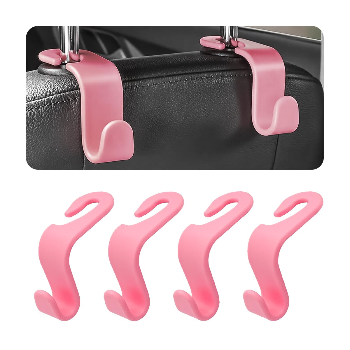 Leather Car Seat Back Hanger Hooks