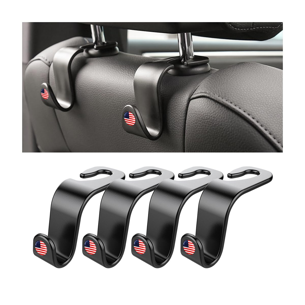 Leather Car Seat Back Hanger Hooks