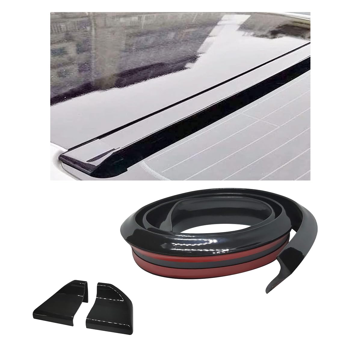 Universal 3D Rubber Rear Spoiler Lip Kit