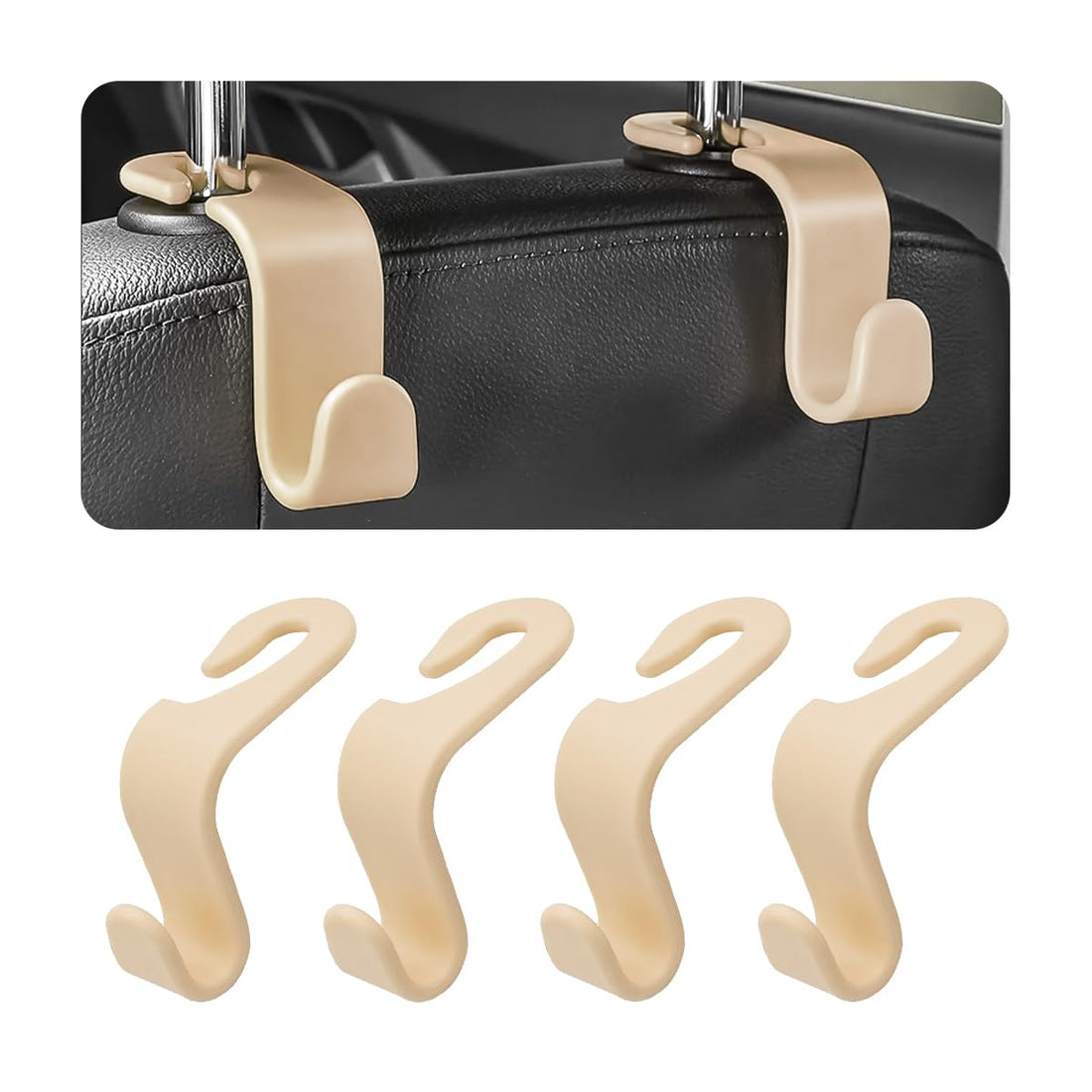 Leather Car Seat Back Hanger Hooks
