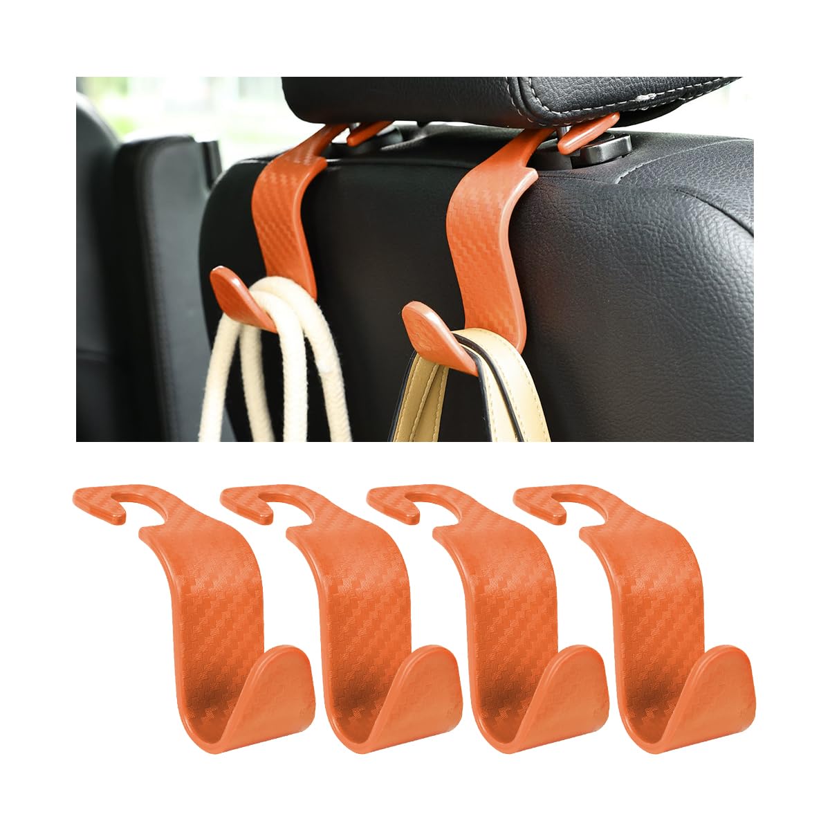 Leather Car Seat Back Hanger Hooks
