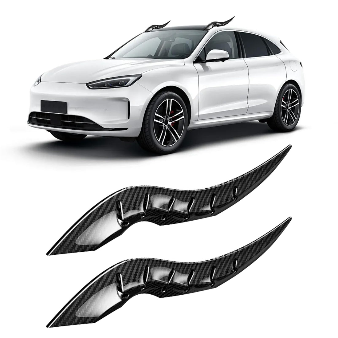 2PCS 3D Dragon Horn Car Roof Decor Kit