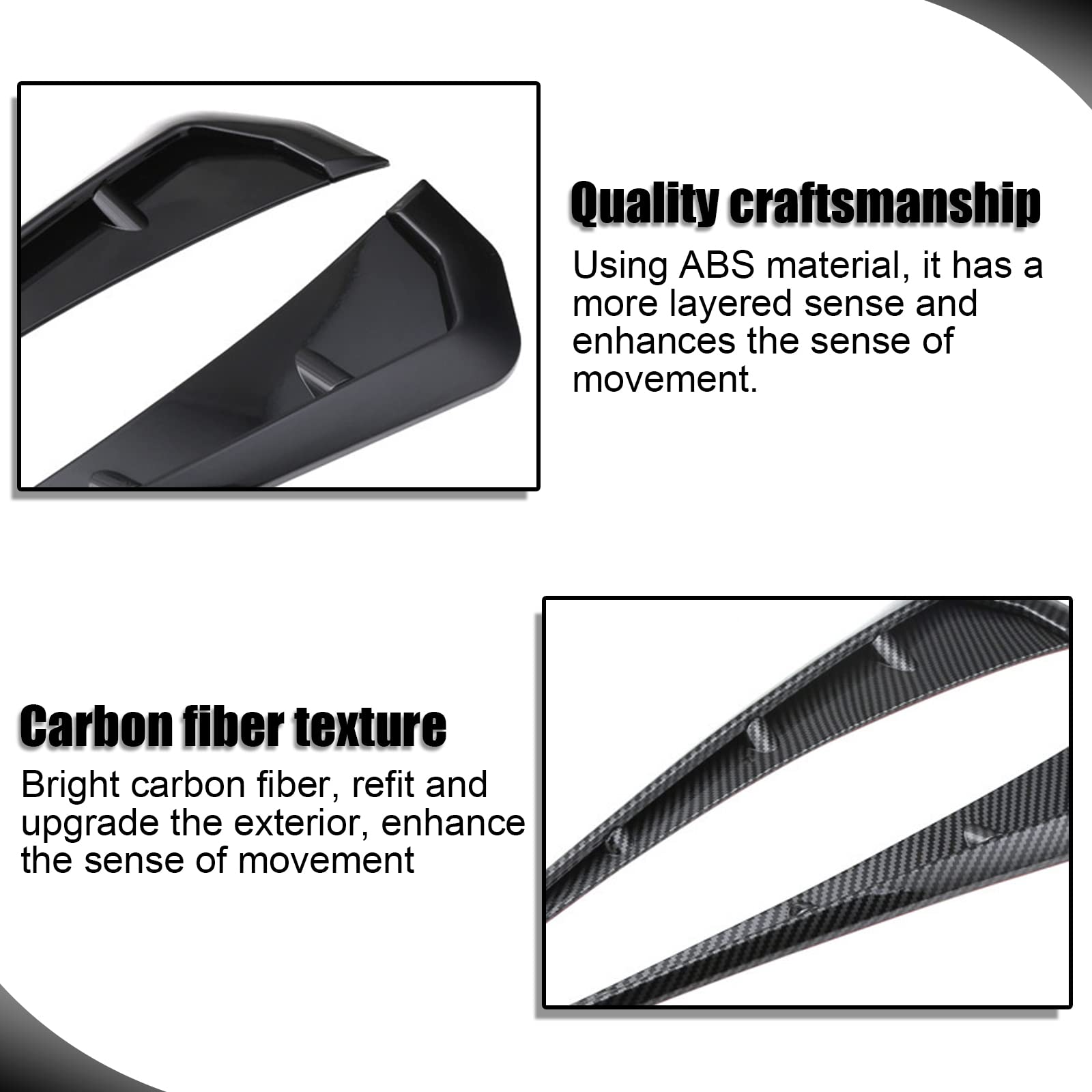 2PCS Carbon Fiber Fender Side Vent Stickers