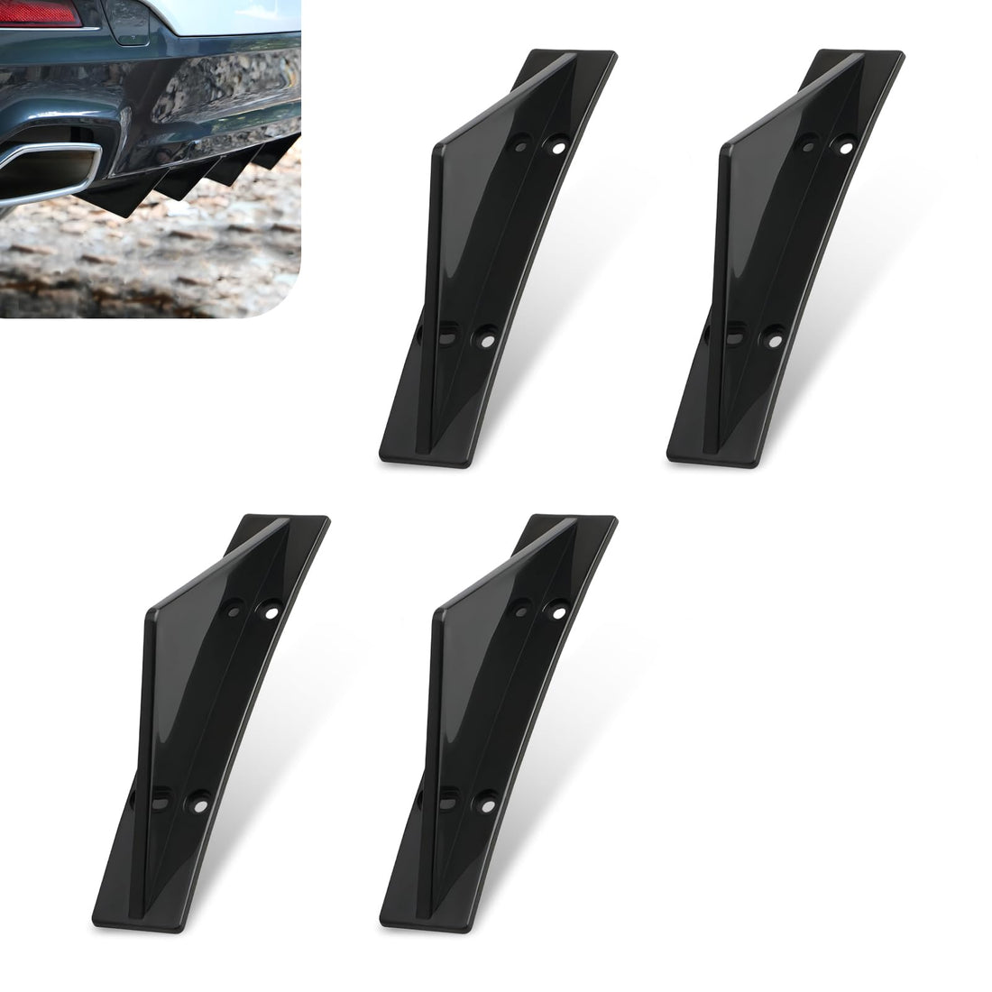 4PCS Universal Car Bumper Lip Spoiler Kit