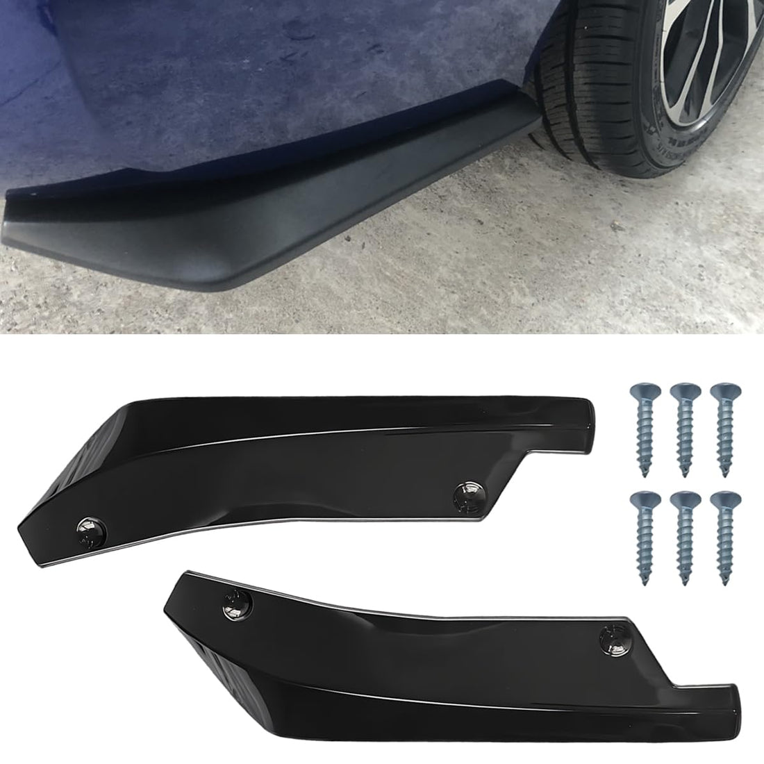 2PCS Universal Rear Bumper Diffuser Canards