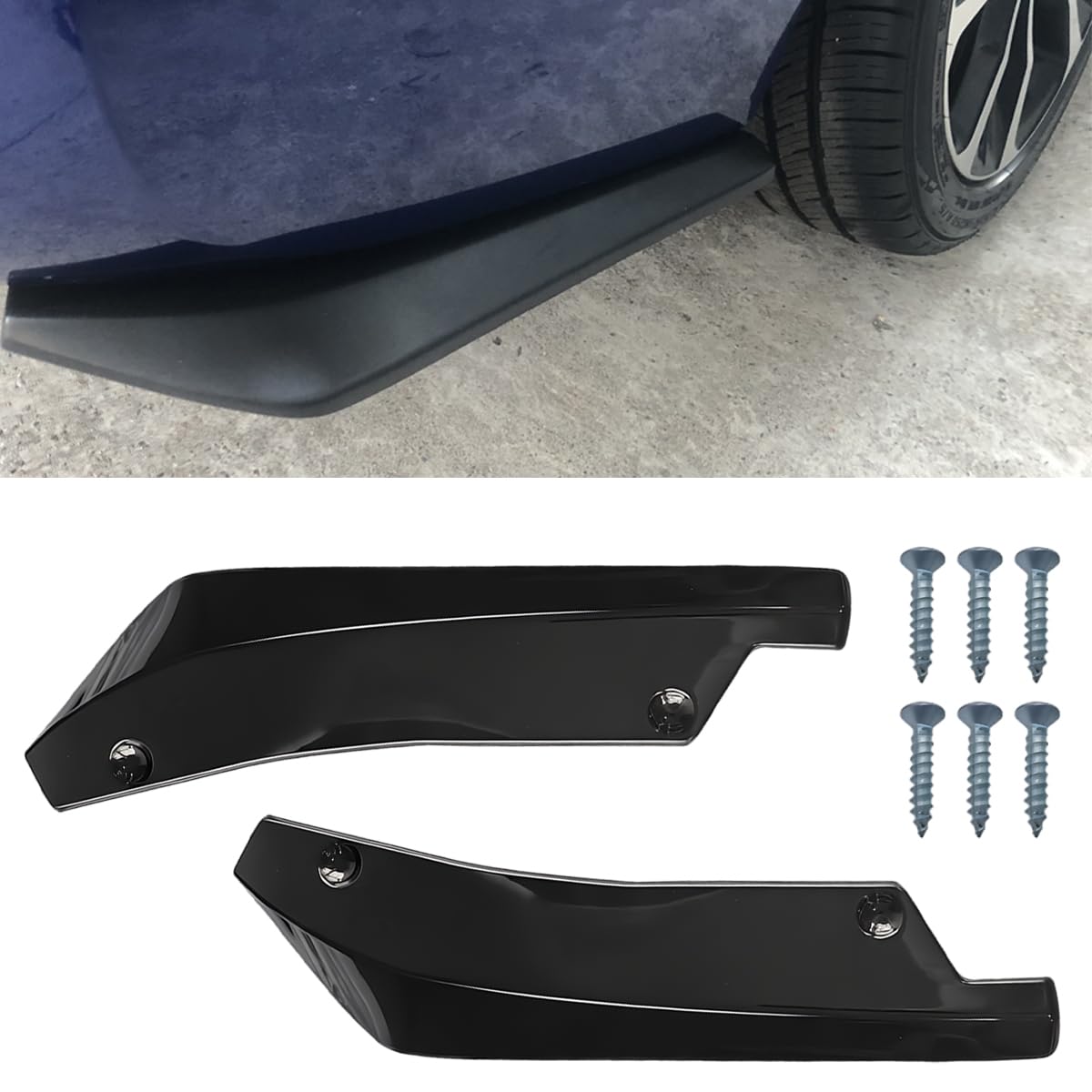 2PCS Universal Rear Bumper Diffuser Canards
