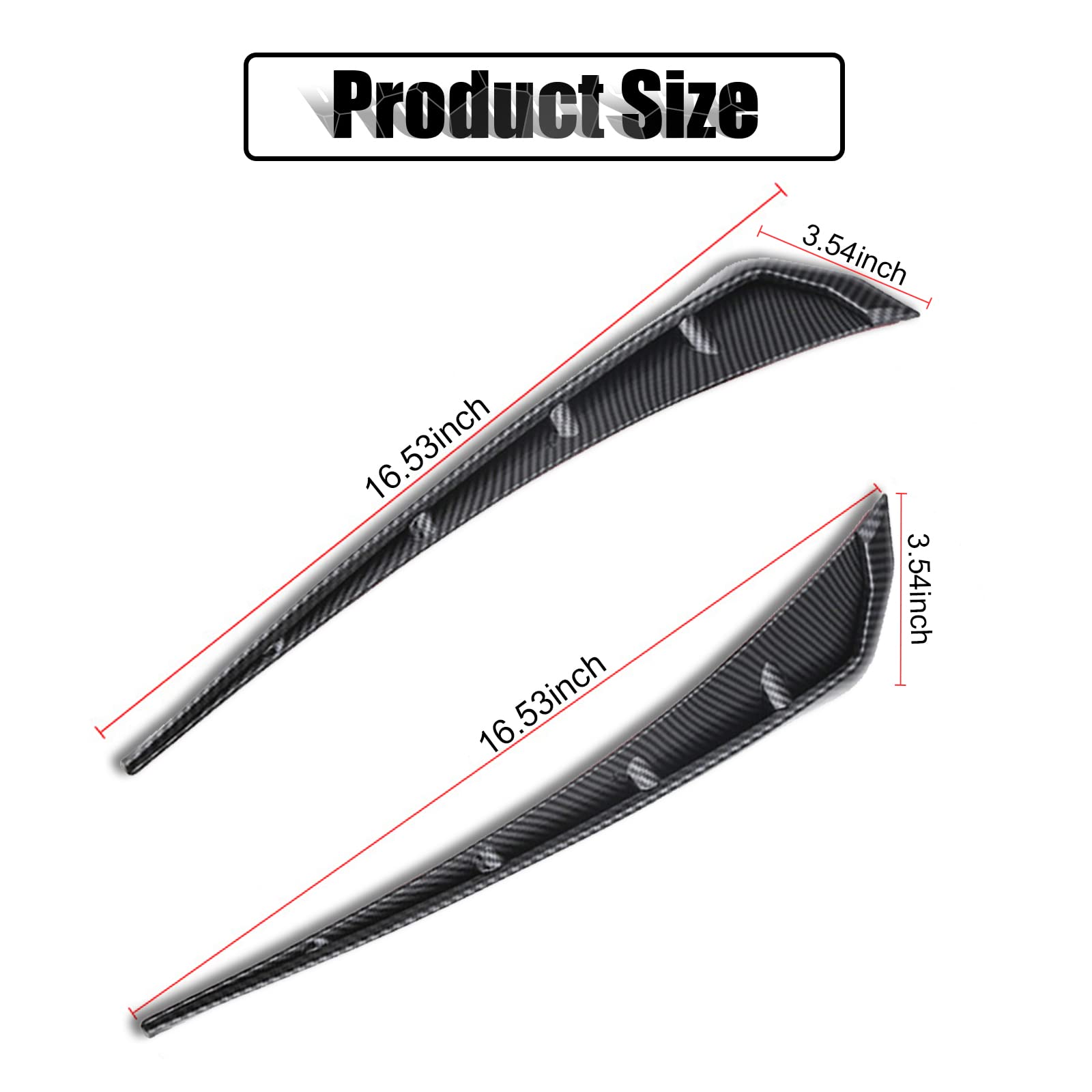 2PCS Carbon Fiber Fender Side Vent Stickers