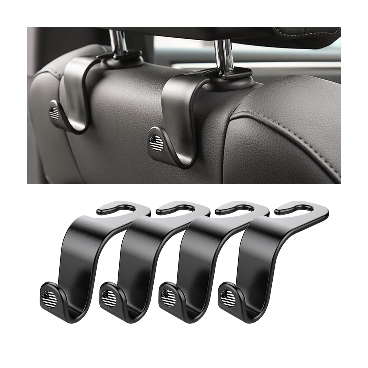 Leather Car Seat Back Hanger Hooks