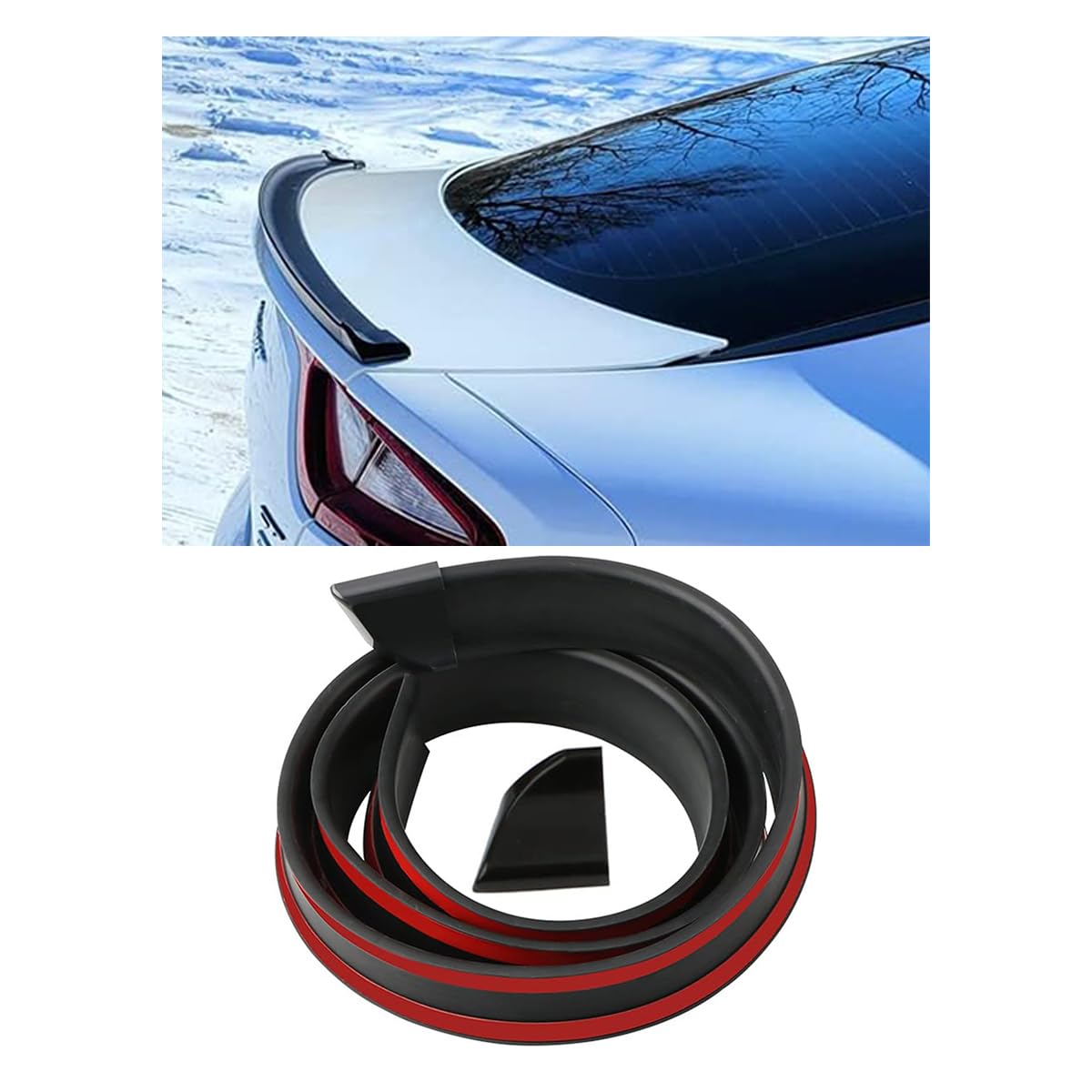 Universal 3D Rubber Rear Spoiler Lip Kit