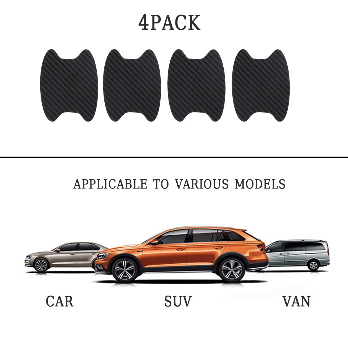 Carbon Fiber Car Door Handle Protector Stickers