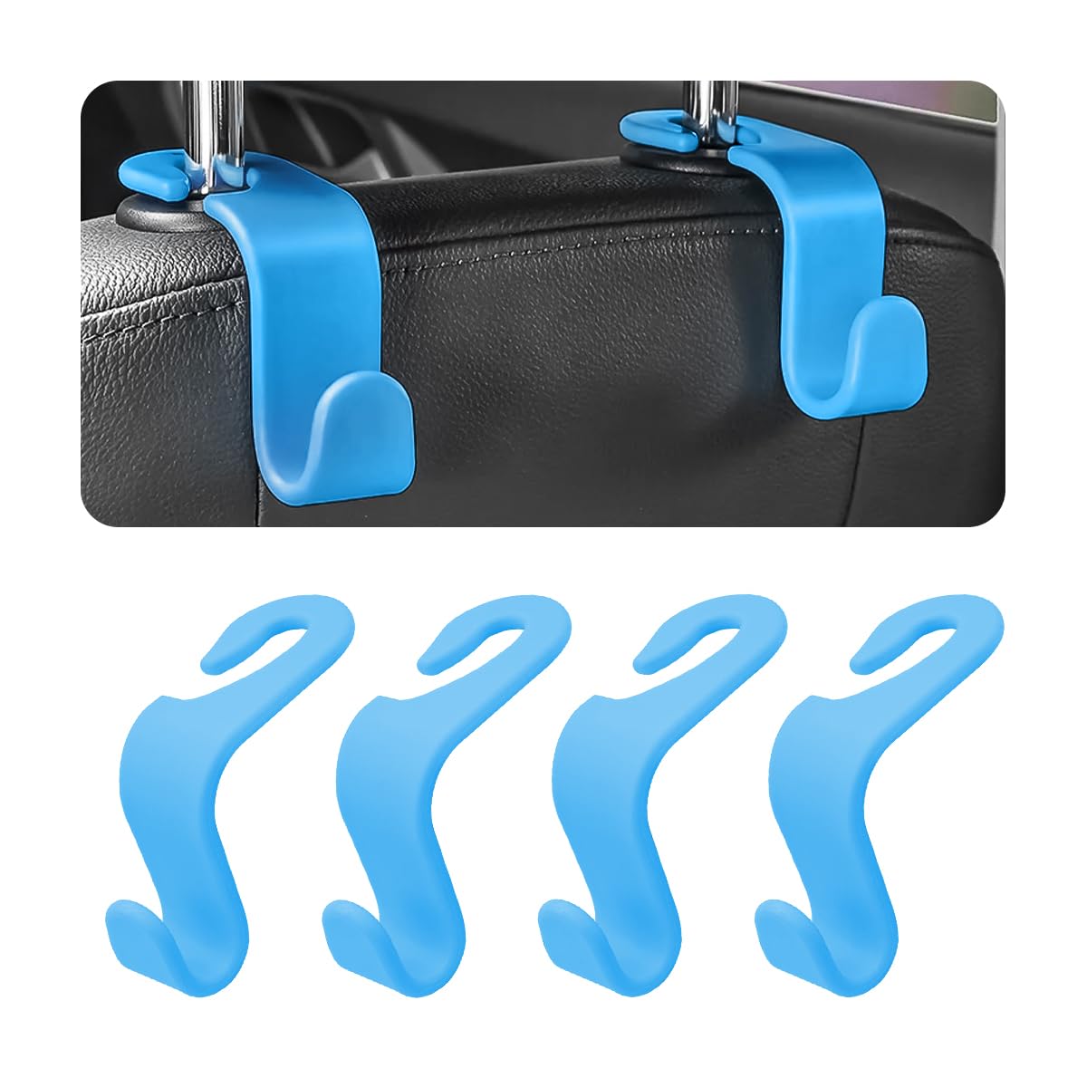 Leather Car Seat Back Hanger Hooks