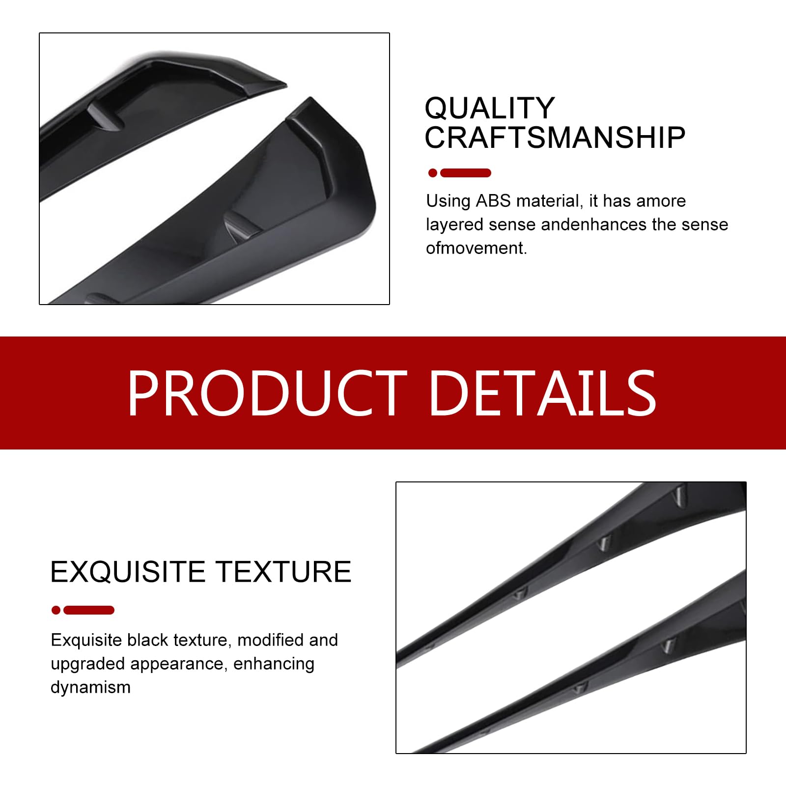 2PCS ABS Fender Side Vent Trim Stickers