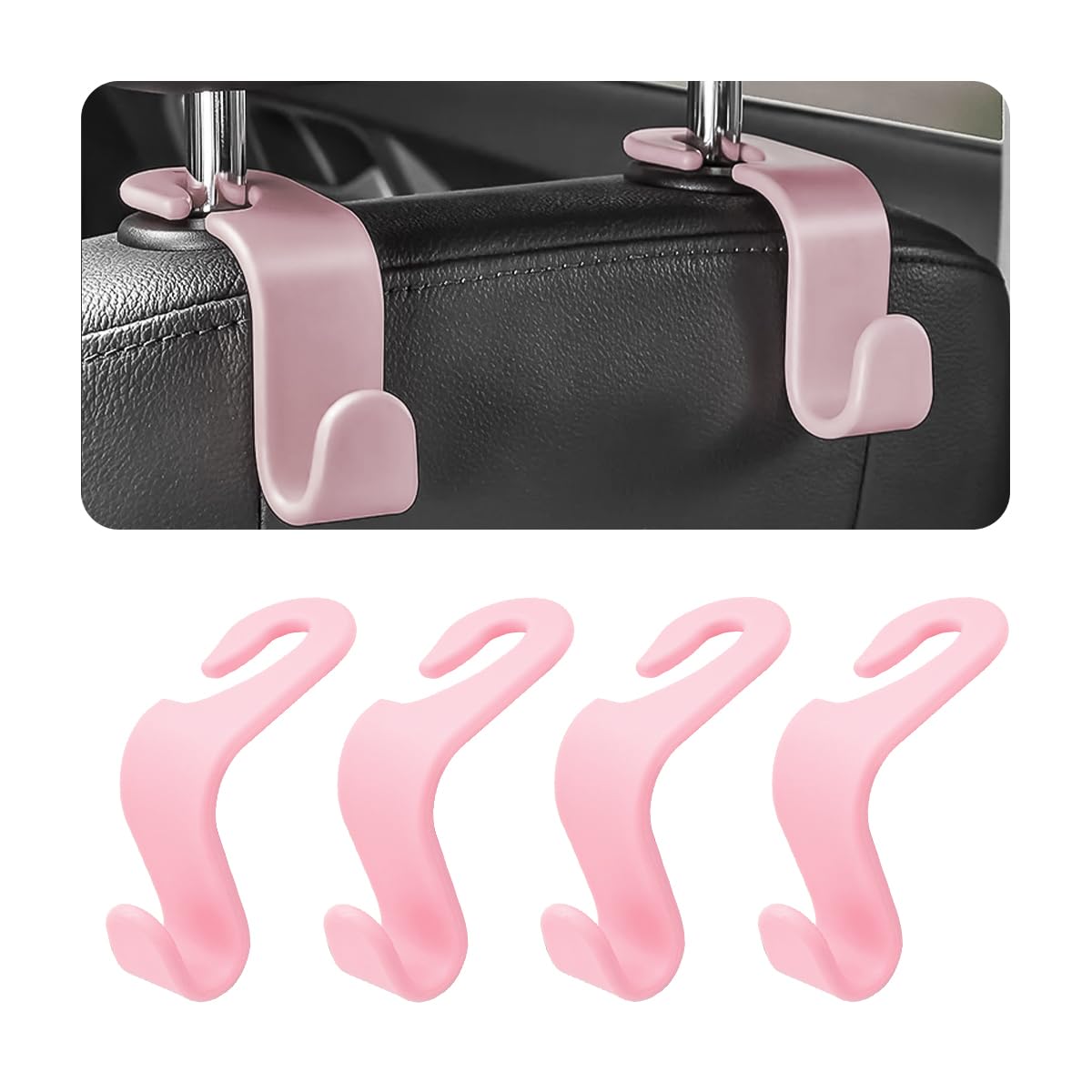 Leather Car Seat Back Hanger Hooks