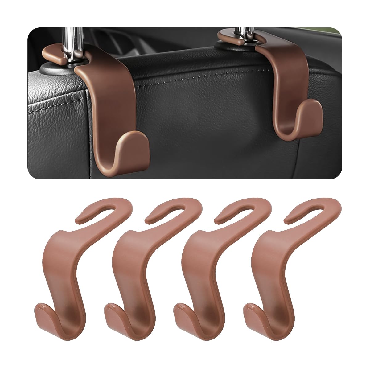 Leather Car Seat Back Hanger Hooks