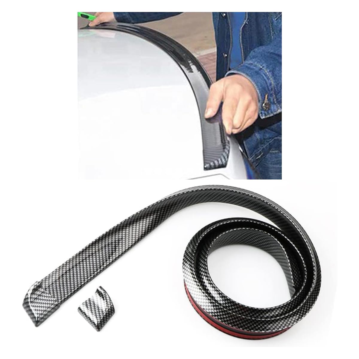 Universal 3D Rubber Rear Spoiler Lip Kit