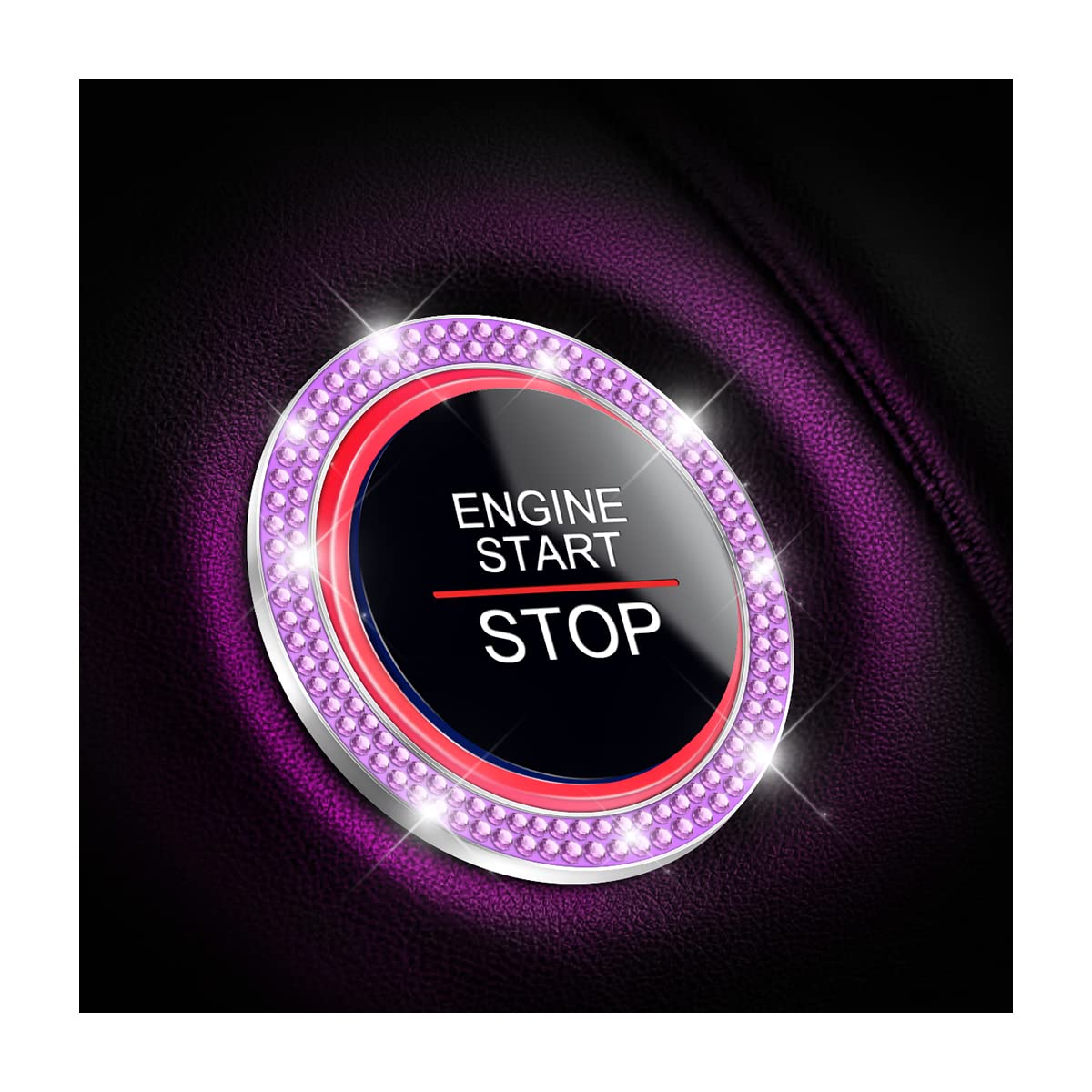2-Pack Crystal Rhinestone Engine Start Ring Stickers