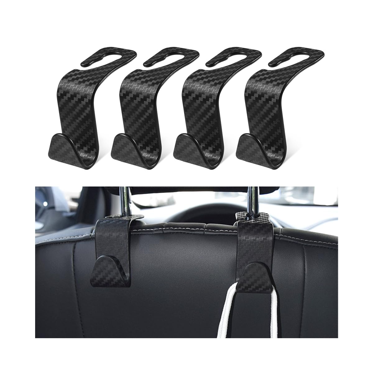 Leather Car Seat Back Hanger Hooks