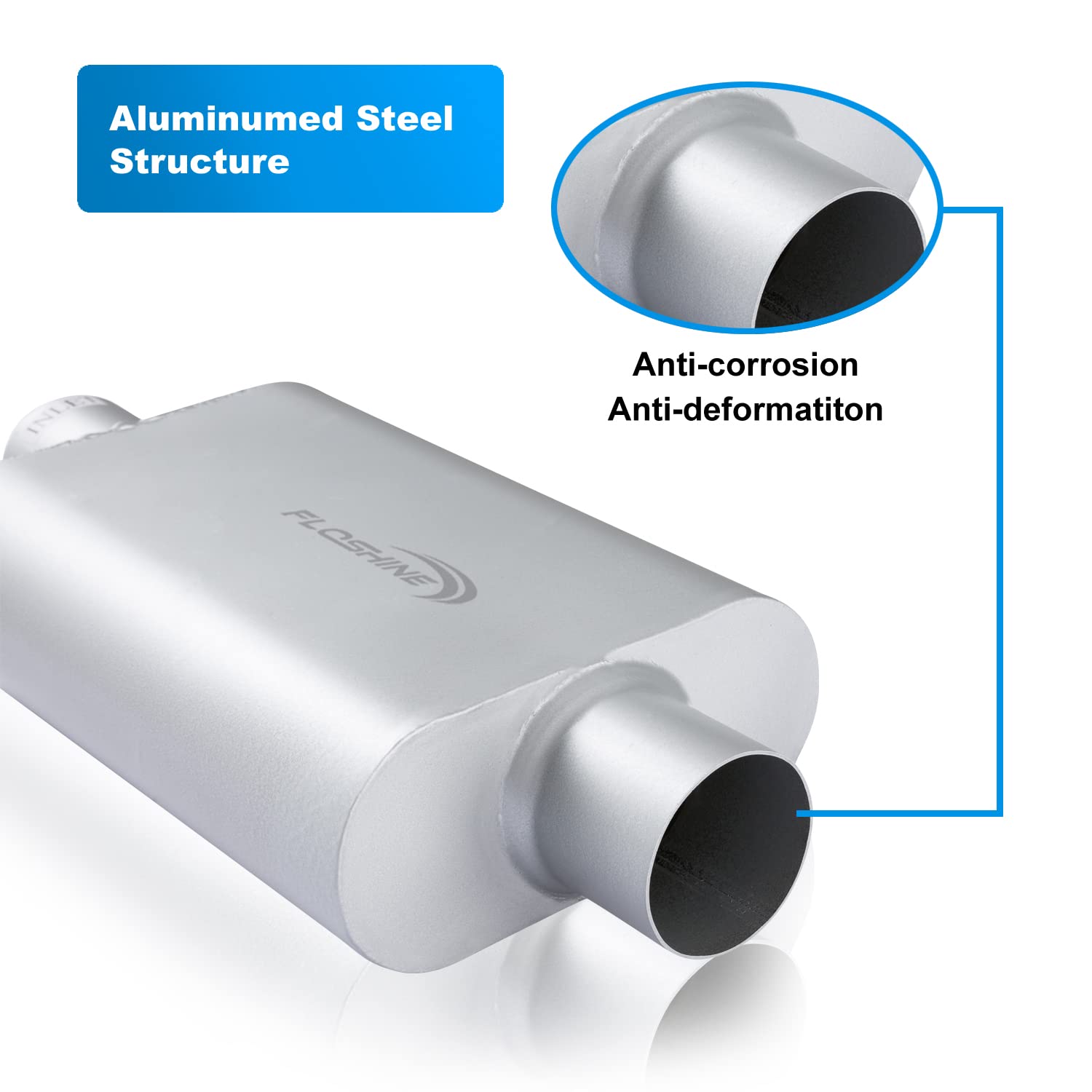 Dual Chamber Performance Muffler 17.5" Silver