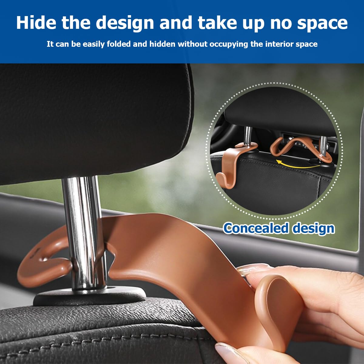 Leather Car Seat Back Hanger Hooks