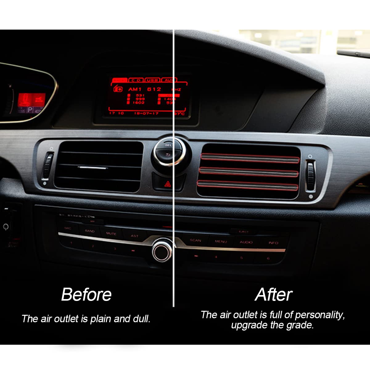 20PCS Car Air Vent Trim Decoration Strips