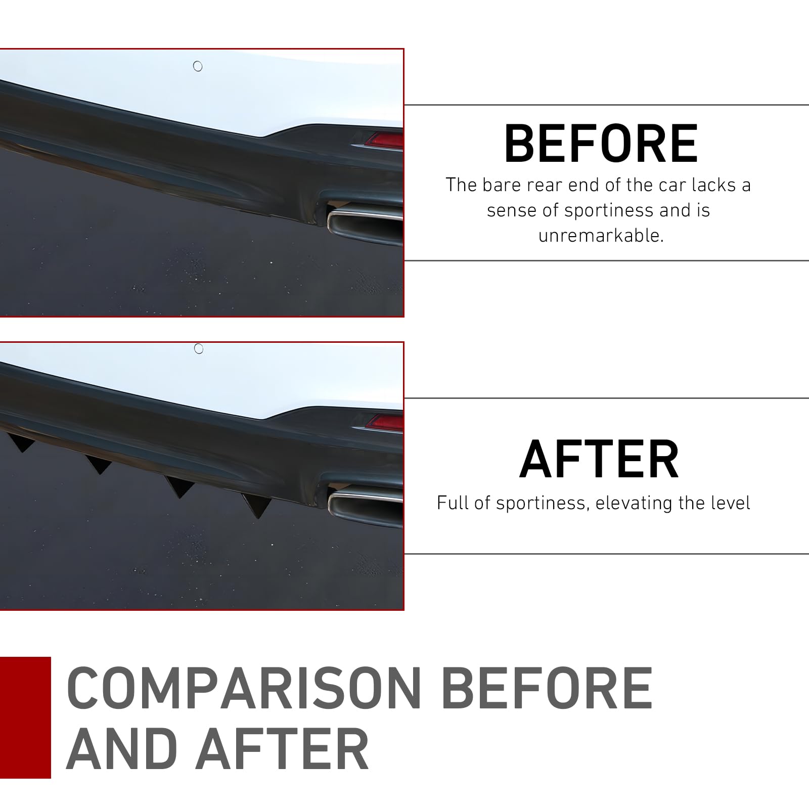 4PCS Universal Car Bumper Lip Spoiler Kit