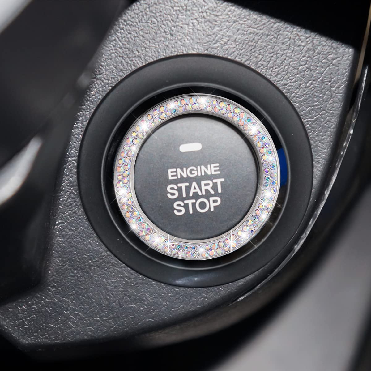 2-Pack Crystal Rhinestone Engine Start Ring Stickers