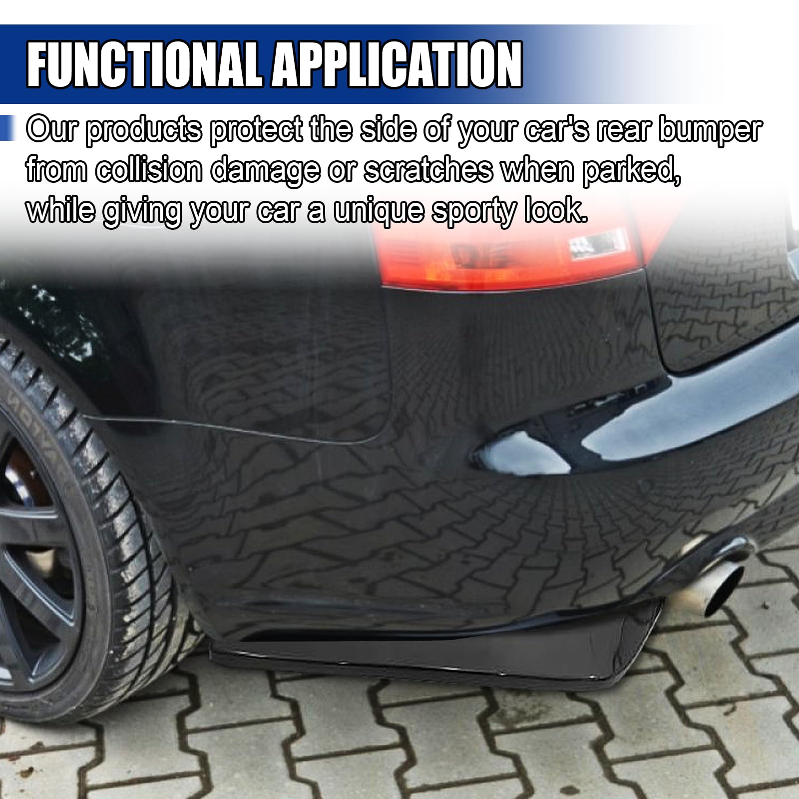 2PCS Universal Rear Bumper Canard Protectors