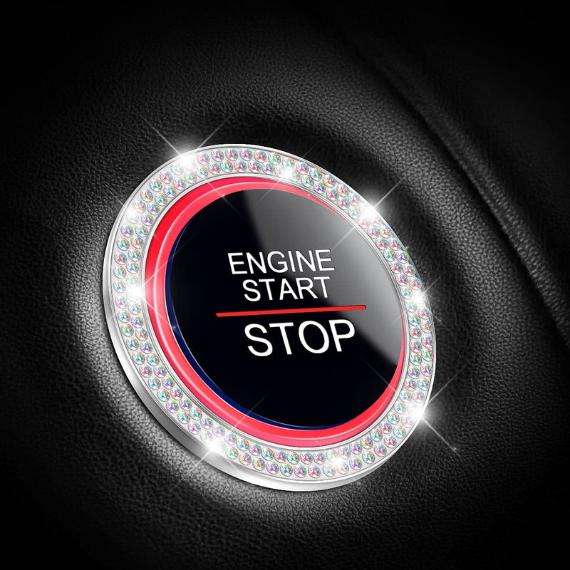 2-Pack Crystal Rhinestone Engine Start Ring Stickers