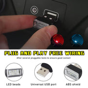 4PCS USB LED Car Interior Ambient Lights Kit