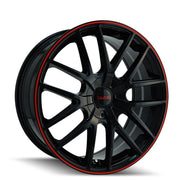 16x7" Black Wheel with Red Ring 5x100mm