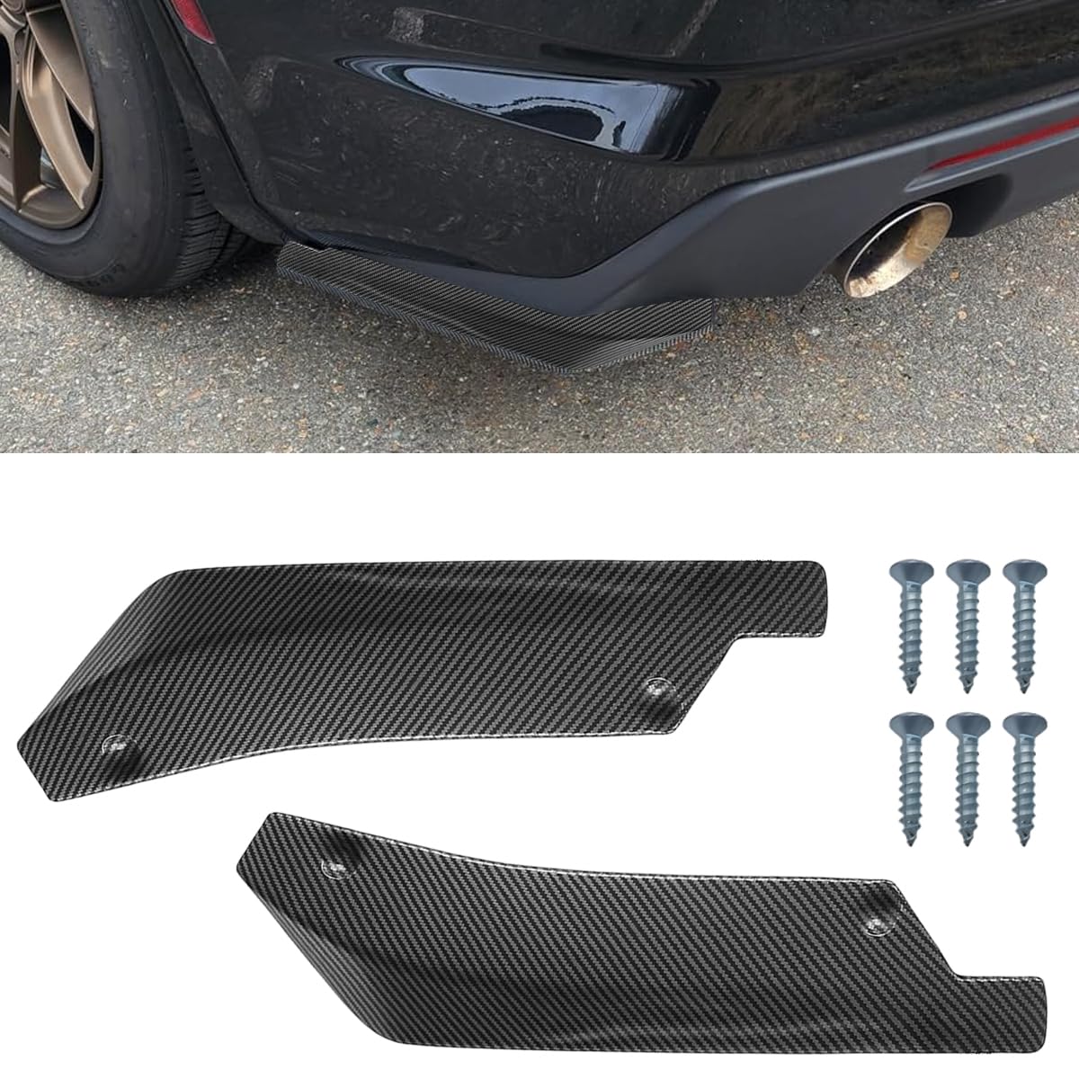 2PCS Universal Rear Bumper Diffuser Canards