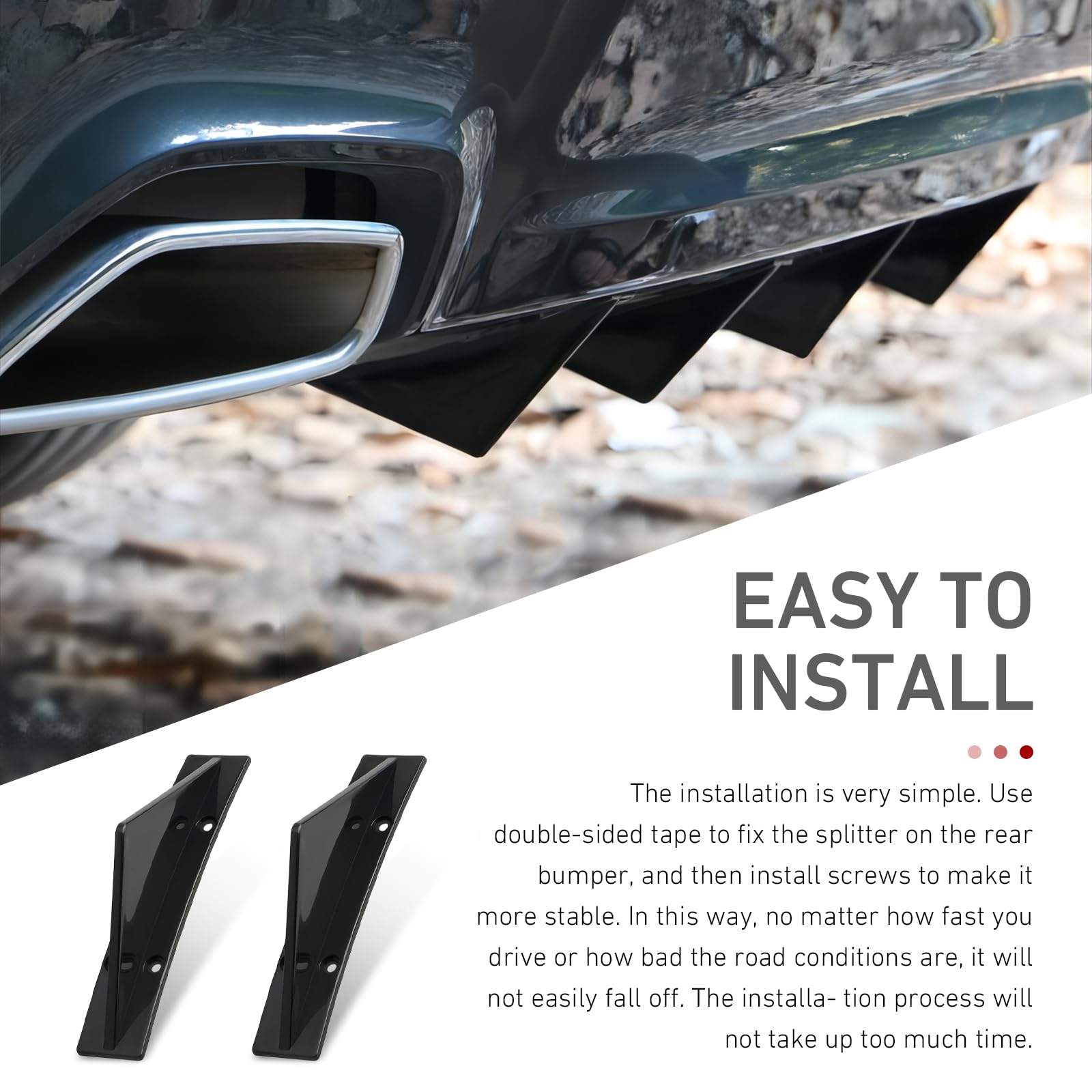4PCS Universal Car Bumper Lip Spoiler Kit