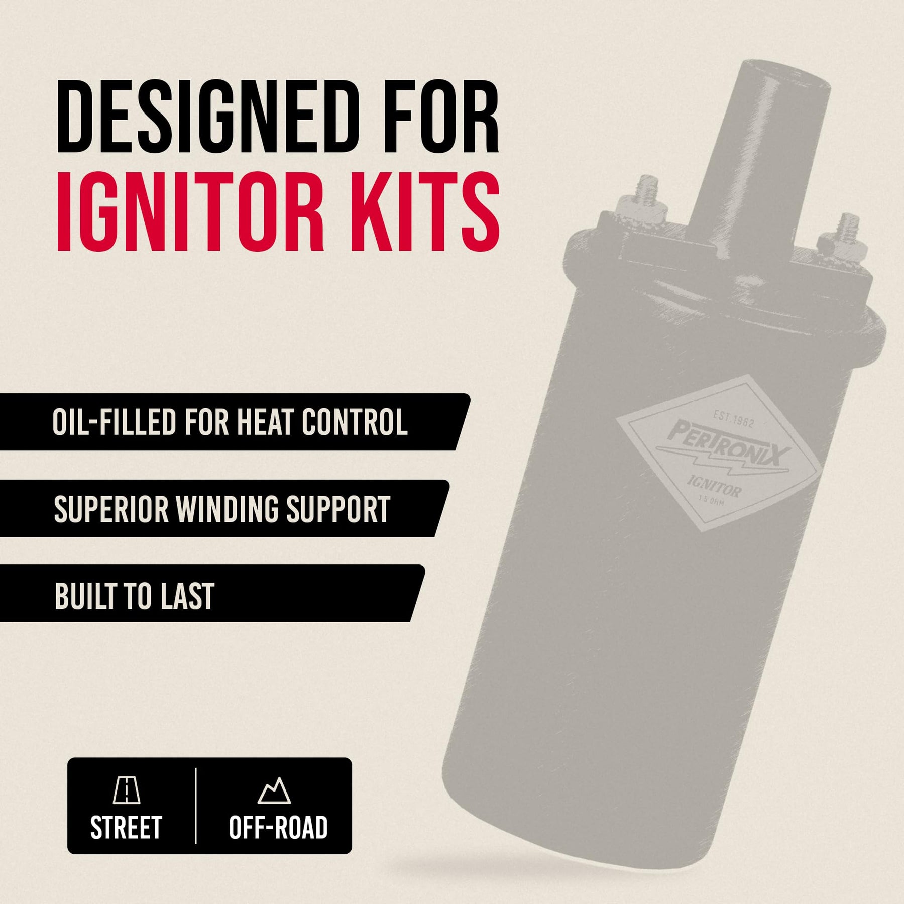 40,000V Performance Ignition Coil 12V Black