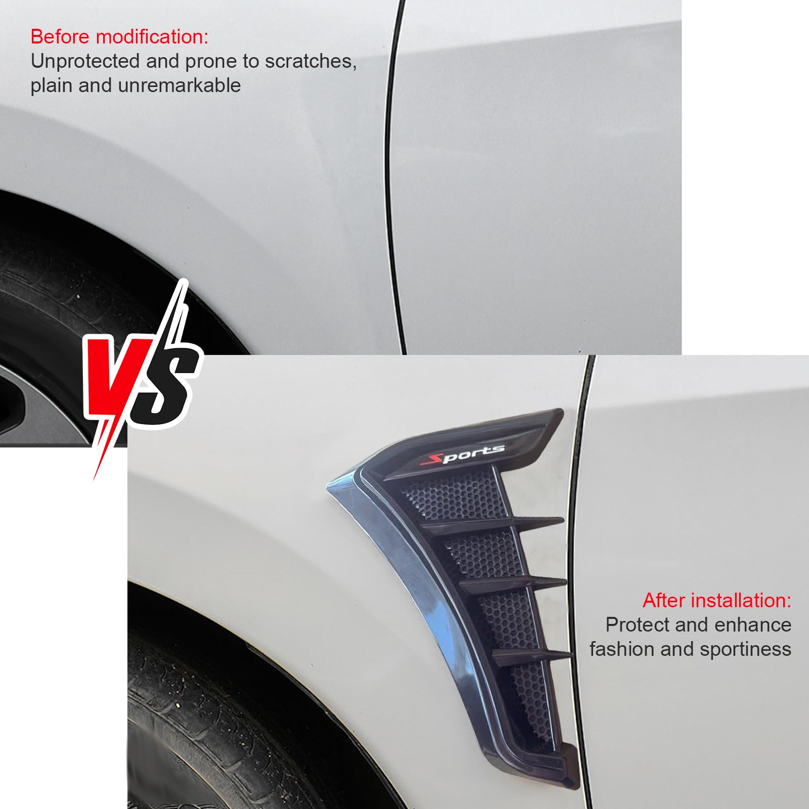 2PCS Universal Shark Gill Fender Side Vents