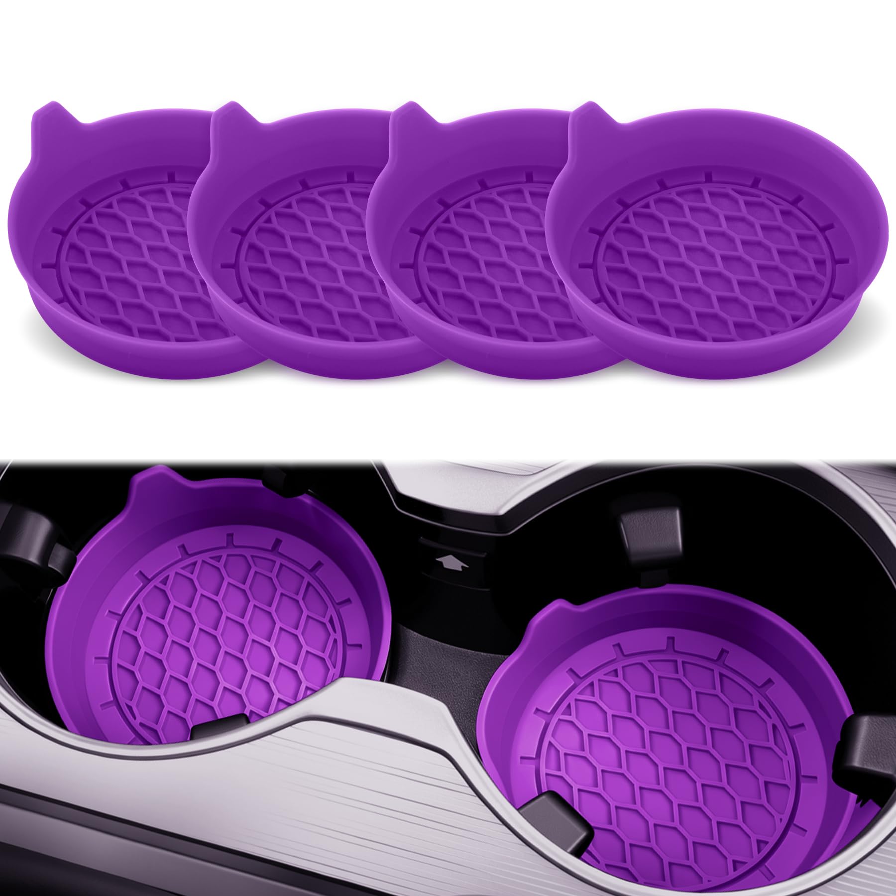 4PCS Universal Non-Slip Car Cup Coasters
