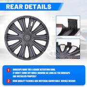 4-Pack Universal Wheel Rim Cover Hubcaps 13–16"