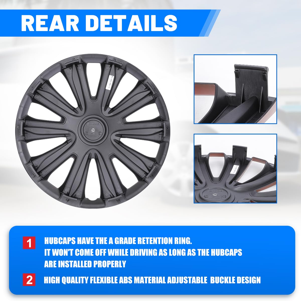 4-Pack Universal Wheel Rim Cover Hubcaps 13–16"