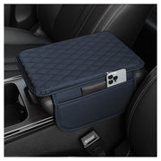 Leather Center Console Armrest Cover with Storage Pockets