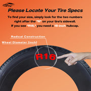16" Universal Snap-On Wheel Covers Set of 4